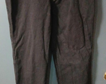 Pantalones vaqueros VTG Lawman Western talla 13 (29/34) de algodón denim negro con detalle de botón en la espalda