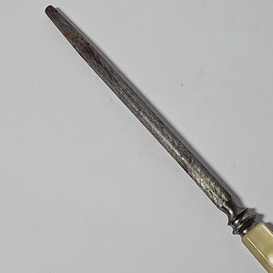 Mother of Pearl Handle Serving Knife Sharpener Pearlescent 11" Total Length READ image 7