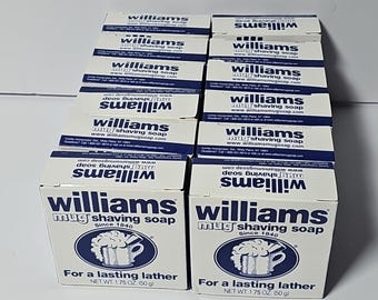 12 NIEUWE Williams-mok scheerzeep 1,75 oz, reep van 50 g, stopgezet One Dozen Twaalf