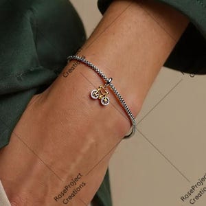 Two-tone Spinning Wheels Bicycle Charm,Silver charm,Charms for Bracelet,Girl Dangle Charm,Patronus Charm,Gift for girls,Mother&#39;s Day Gifts