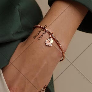Pink Butterfly&Quote Double Dangle Charm,Silver charm,Charms for Bracelet,Girl Dangle Charm,Patronus Charm,Gift for girls,Mother&#39;s Day Gifts