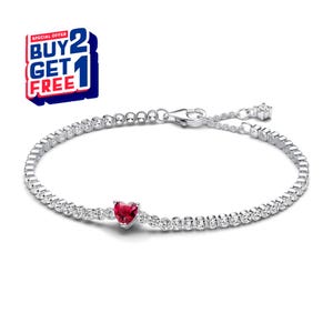 Pandora sparkling heart tennis bracelet - Etsy 日本