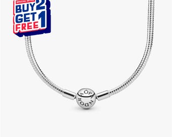 Moments Snake Chain Necklace, Silver Necklace,Charms for Necklace,Girl Dangle Necklace,Gift for girls,Mother Day Gifts,Gift for her