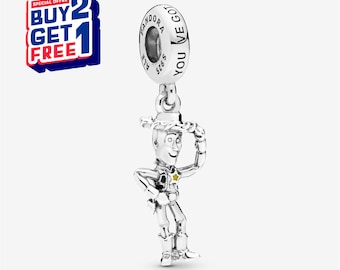 Charm de Disney Pixar Woody, charm de plata, charms para pulsera, charm colgante para niña, charm de Patronus, regalo para niñas, regalos para el Día de la Madre