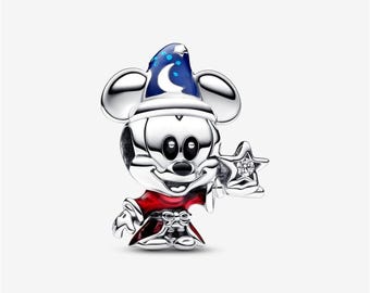 Charm de Mickey, aprendiz de brujo, colgante de plata de ley S925