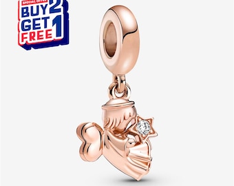 Hartvormige bedel engelenvleugels, zilveren bedel, bedels voor armband, bengelbedel meisje, patronusbedel, cadeau voor meisjes, Moederdagcadeaus