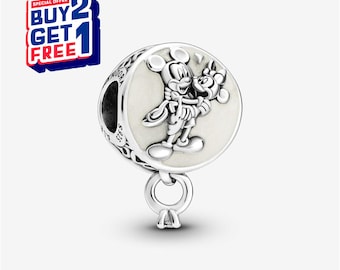 Charm de amor eterno de Mickey Mouse y Minnie Mouse de Disney, charm de plata, charms para pulsera, charm colgante para niña, charm de Patronus, regalo para niñas, regalos