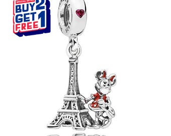 Disney Minnie Mouse Eiffel Tower Pandora Charm,Silver charm,Charms for Bracelet,Girl Dangle Charm,Patronus Charm,Gift for girls, Gifts