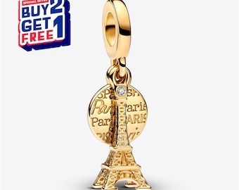 Ornament Eiffeltoren Parijs, zilveren bedel, bedels voor armband, bengelbedel meisje, patronusbedel, cadeau voor meisjes, Moederdagcadeaus