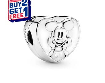 Disney Mickey Mouse clip charm,Silver charm,Charms for Bracelet,Girl Dangle Charm,Patronus Charm,Gift for girls,Mother Day Gifts