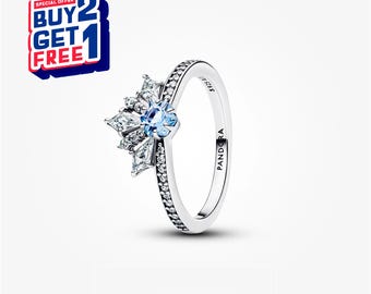 Anel com tiara da Rainha Elsa de Frozen da Disney, Anel Prateado, Anel Pendente, Presente para meninas, Anel minimalista, Presente para o Dia das Mães