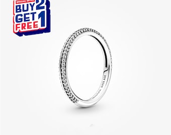 ME Pavé-ring, zilveren ring, bungelring, cadeau voor meisjes, minimalistische ring, moederdagcadeaus