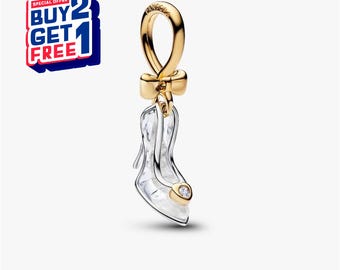 Dije colgante de zapato de princesa Cenicienta, dije de plata, dijes para pulsera, dije colgante para niña, dije de Patronus, regalo para niñas, regalos para el Día de la Madre