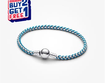 Pulseira de corrente de cobra azul, estilo minimalista europeu e americano, presente para qualquer ocasião.