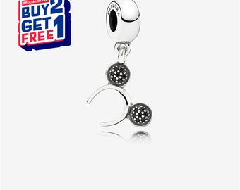 Disney Mickey Mouse headband sparkly head charm,Silver charm,Charms for Bracelet,Girl Dangle Charm,Patronus Charm,Gift for girls,Gifts
