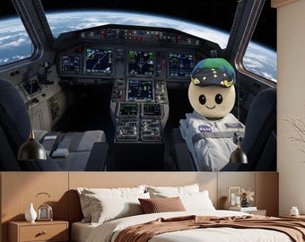 Rise in the cockpit of the Artemis Moon Mission Unpasted Mural Wallpaper 96"x69" - 245x175 cm