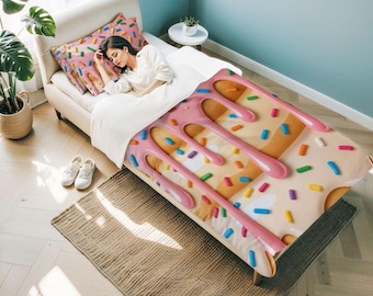 Donut & Pastry Single Twin Duvet Cover Set - 68-86 inch - 172-218 cm