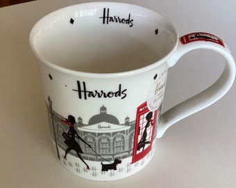 Harrods’s Lady Silhouette Mug Authentic Bone China Unused with Sticker