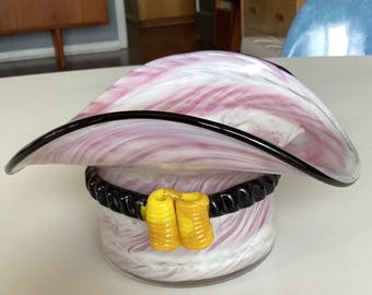 Vintage Handblown Glass Marie Hat Bowl Art Glass