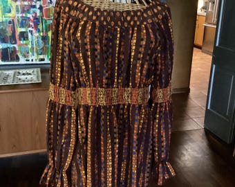 Anna Sui x Target Limited Edition Collab Fall Colors Boho Mini Dress Large