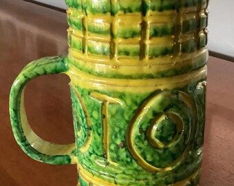 Midcentury Pottery Handmade in Italy Art Pitcher Vintage