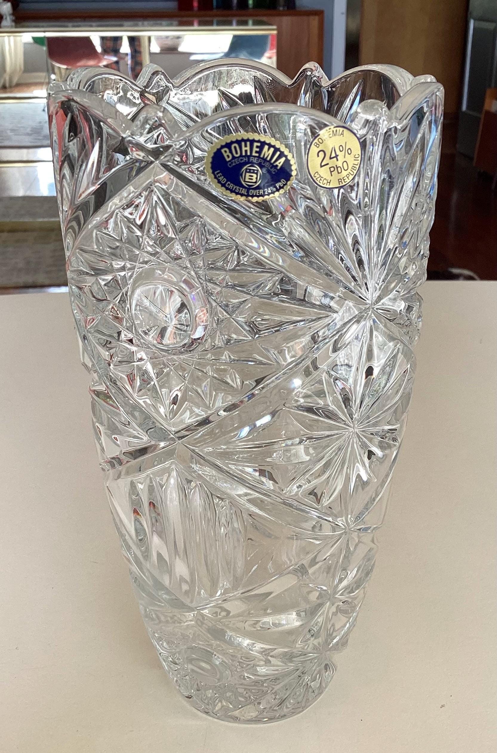Bohemia Crystal Glass Vases - Etsy