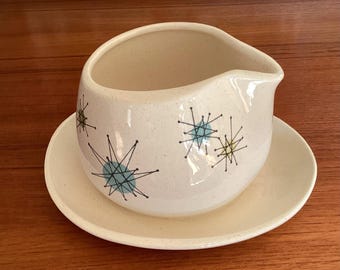 Salsera Franciscana Starburst vintage de los años 50 con base fija MCM