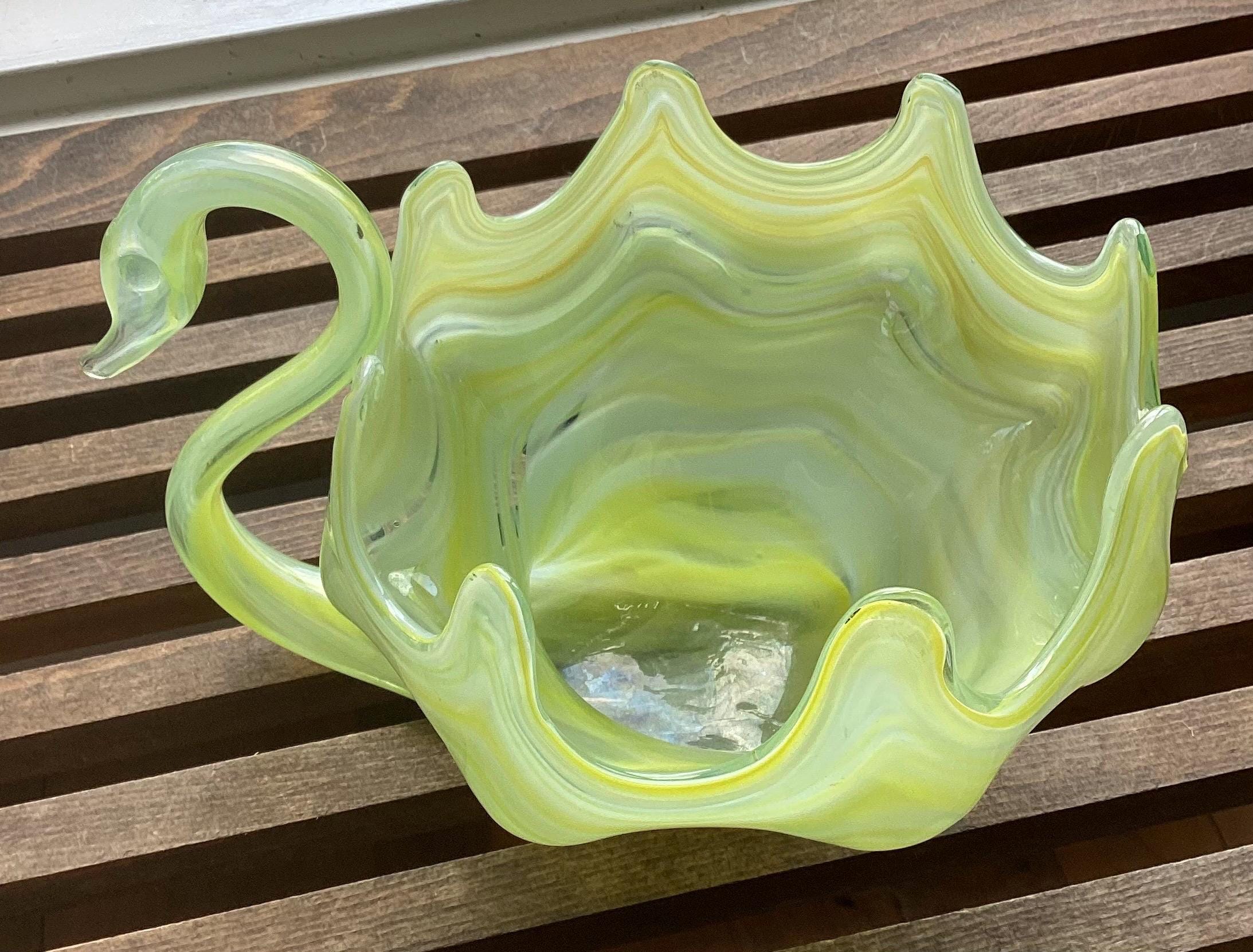 Decorative Blown Glass Bowl Yellow - Etsy