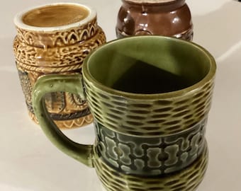 Tazas de café de cerámica vintage MCM Japón Tres