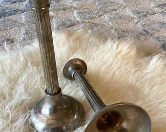 Candelabros cónicos de par plateado vintage International Silver Co.