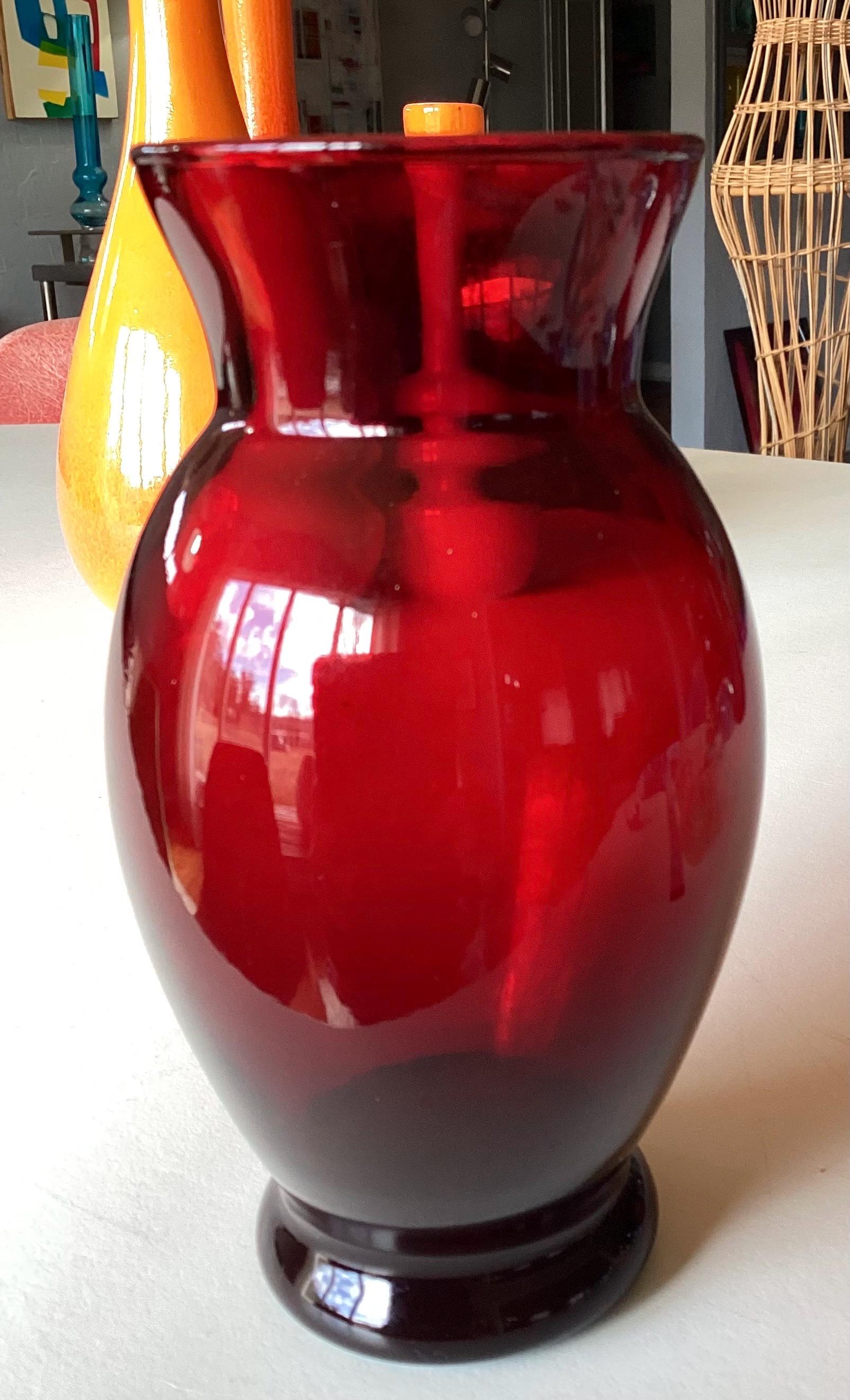 Murano Red Vase - Etsy