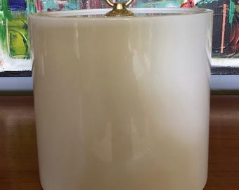 Vintage Mod Mid Century Barware Sigma the Tastesetter White with Clear Lucite Vinyl Design Ice Bucket