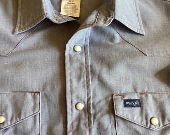 Wrangler Cowboy Cut Short Sleeve Western Shirt 15 1/2 Medium