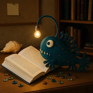 Anglerfish Crochet Pattern PDF, Amigurumi Deep Sea Monster Toy, Crochet Fish Plush DIY Tutorial