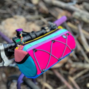Custom Burrito Bag - Bike Barrel Bag Colorful Edition | 3L Handlebar Pack | X-Pac & YKK Aquaguard - Bikepacking Handlebar Bag