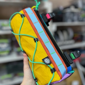 Custom Burrito Bag - Bike Barrel Bag Colorful Edition | 3L Handlebar Pack | X-Pac & YKK Aquaguard - Bikepacking Handlebar Bag image 16