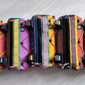 Custom Burrito Bag - Bike Barrel Bag Colorful Edition | 3L Handlebar Pack | X-Pac & YKK Aquaguard - Bikepacking Handlebar Bag Bag only