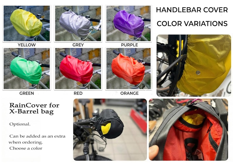 Custom Burrito Bag - Bike Barrel Bag Colorful Edition | 3L Handlebar Pack | X-Pac & YKK Aquaguard - Bikepacking Handlebar Bag image 20