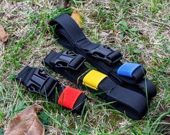 Correa magnética con hebilla Fastex para sujetar equipo (cicloturismo, actividades al aire libre). Precio por 2 correas.