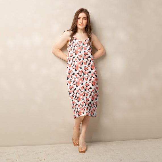 midi slip summer dress Summer linen midi slip dress 6XL / Red