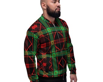 Christmas Zipper Track Jacket, Xmas Ornaments Printed Holiday