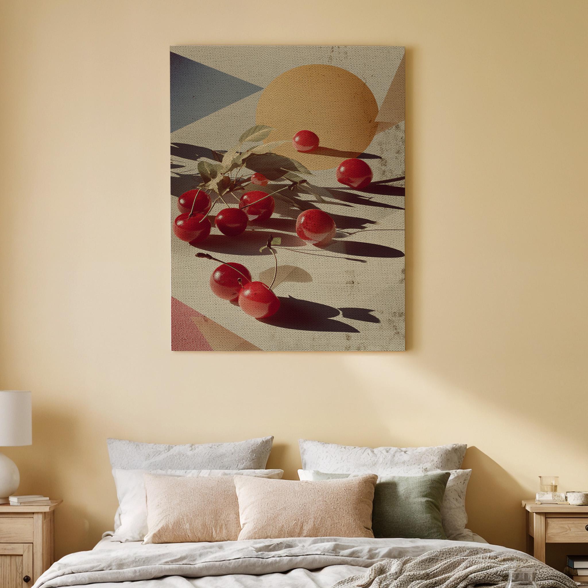 Cherry Blossom Canvas Art, Minimalist Abstract Cherry Print, Colorful ...
