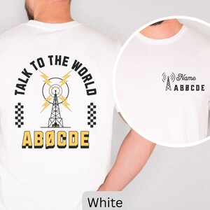 Personalized Call Sign Ham Radio Shirt, Custom Callsign Tee, Ham Radio Gift, Amateur Radio Antenna Design, Unisex Short Sleeve Shirt