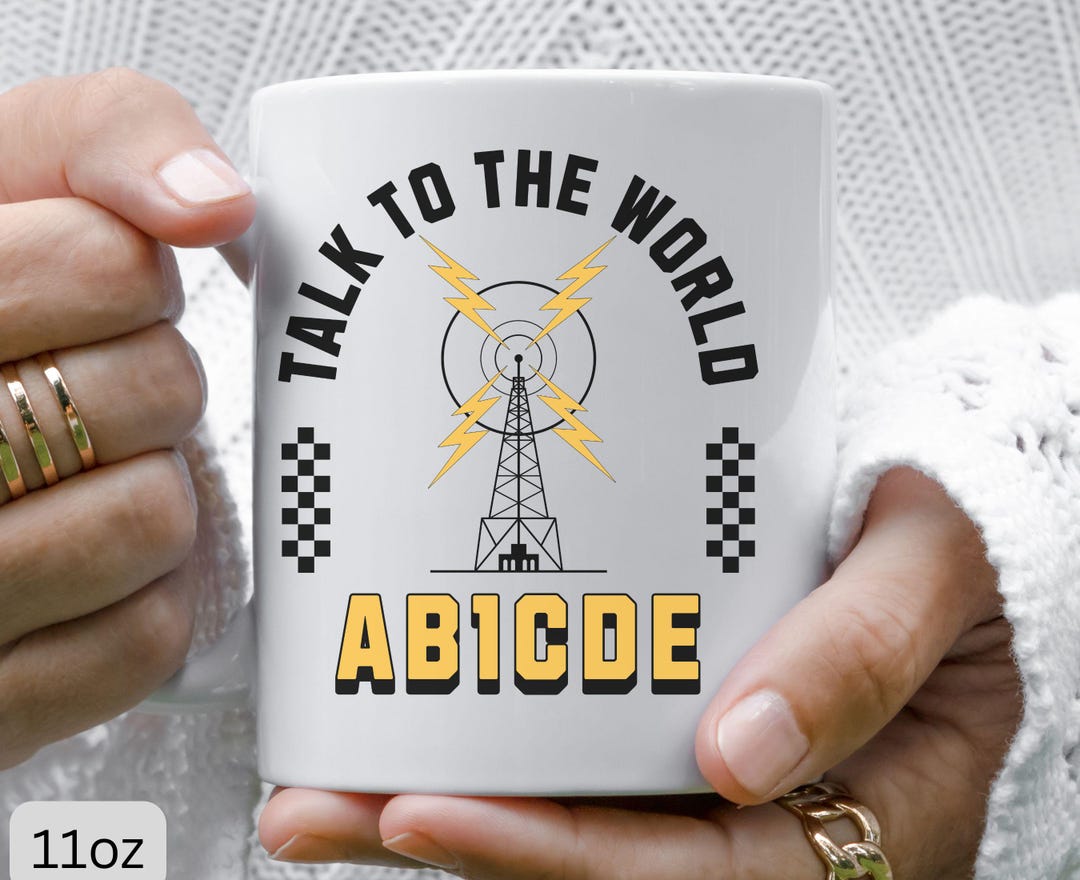 Personalized Call Sign Ham Radio Mug, Custom Callsign Radio Ham Coffee ...