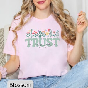Trust In The Lord, Comfort Colors® Shirt, Christian Shirt, Bible Verse Shirt, Vintage Floral Faith TShirt, Religious Women Gift Tee