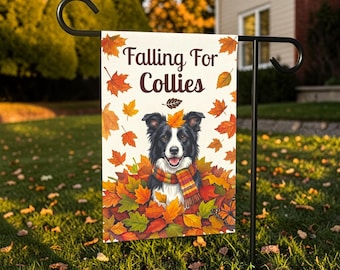 Bandera de jardín "Enamorado de los Border Collies"