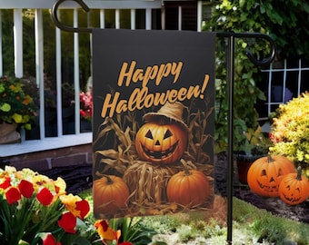 Happy Halloween Jack-o-Lantern Garden Flag