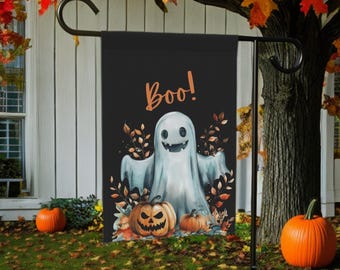 Halloween Ghost Garden Flag, Spooky Fall Decor