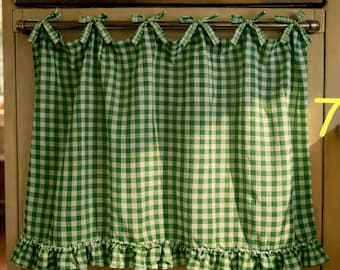 Handmade Oven Skirt - Farmhouse Ruffled Kitchen Skirt, Rustic Stove Handle Cover, Cottagecore Decor