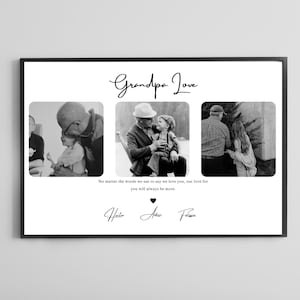Personalized photo print for grandpa | Grandfather birthday gift | Family souvenir poster | Personalized poster | Grandparent gift